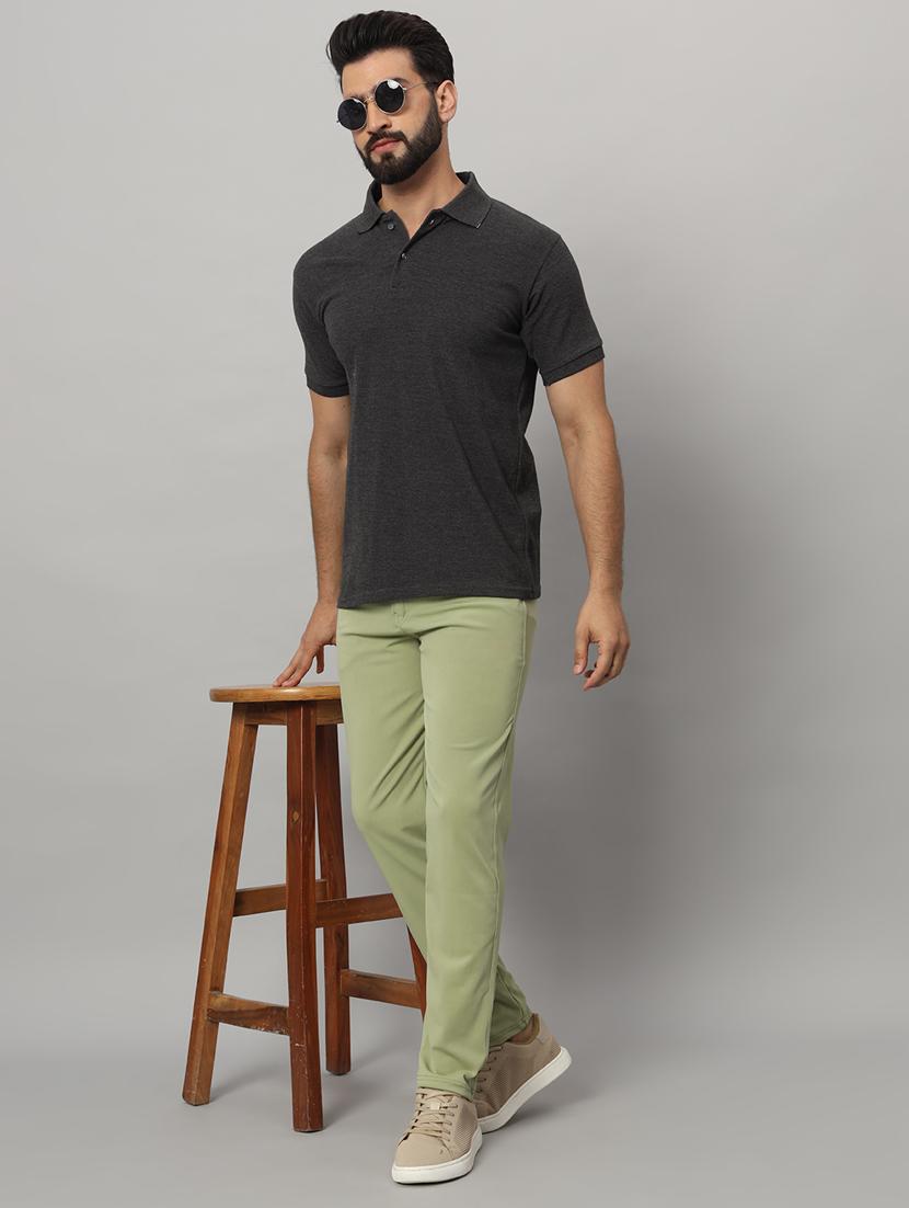 men solid flat front casual trouser - 21140154 - Standard Image - 5