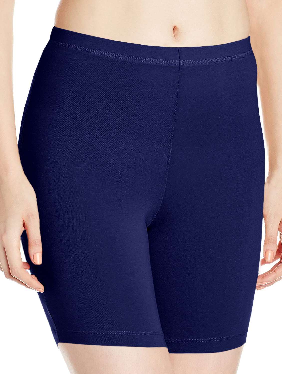 solid navy blue cycling shorts