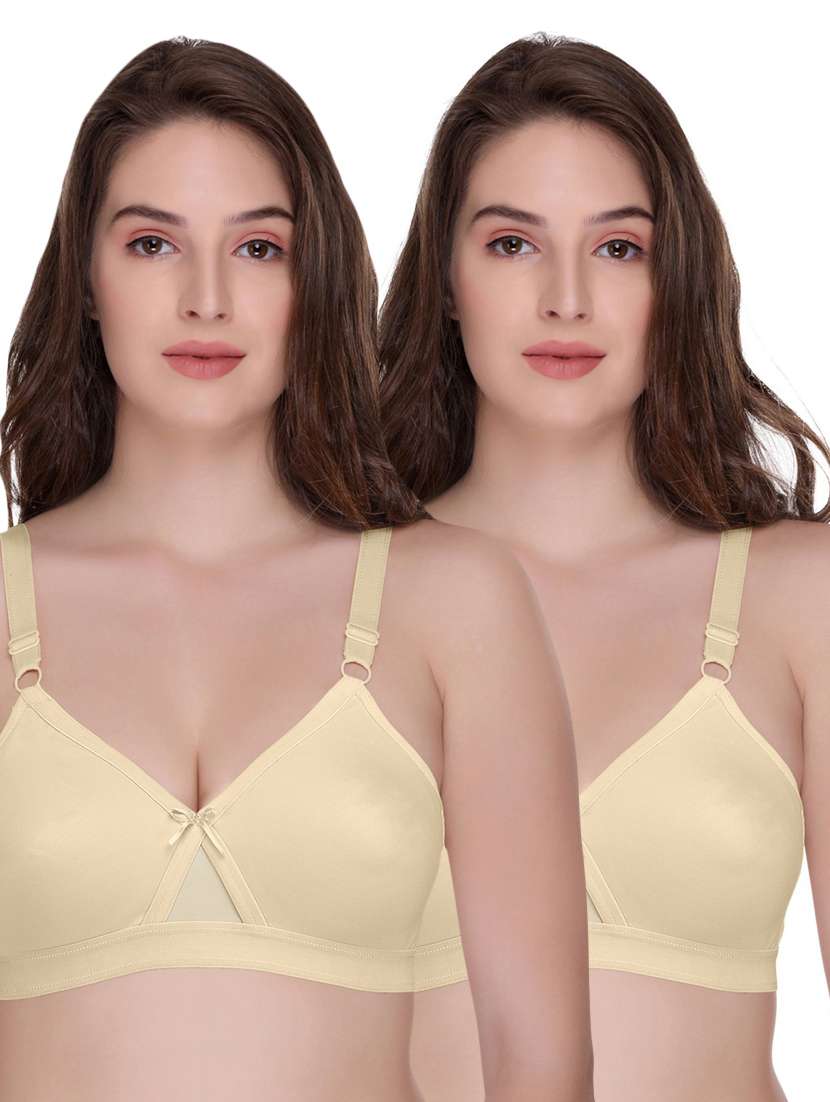 women solid set of 2 regular bra