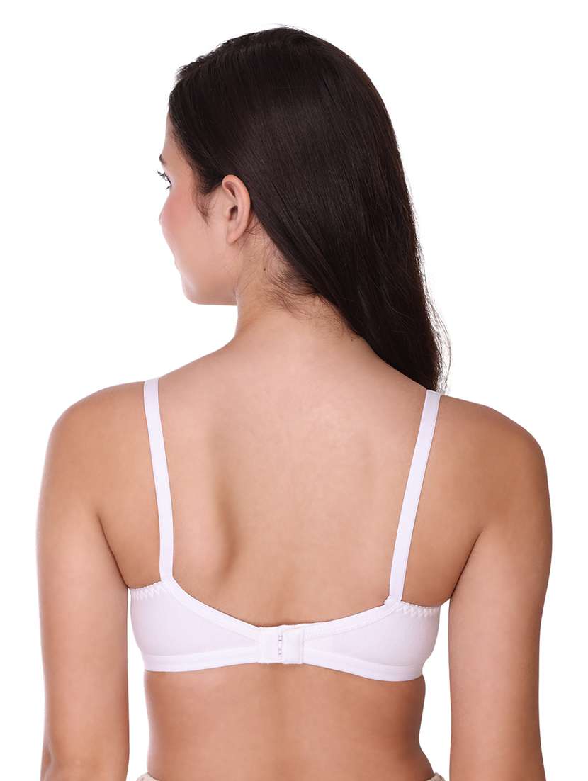 white cotton blend regular bra - 21141000 -  Standard Image - 3