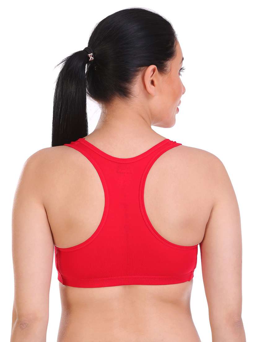 red cotton blend sports bra - 21141039 -  Standard Image - 3
