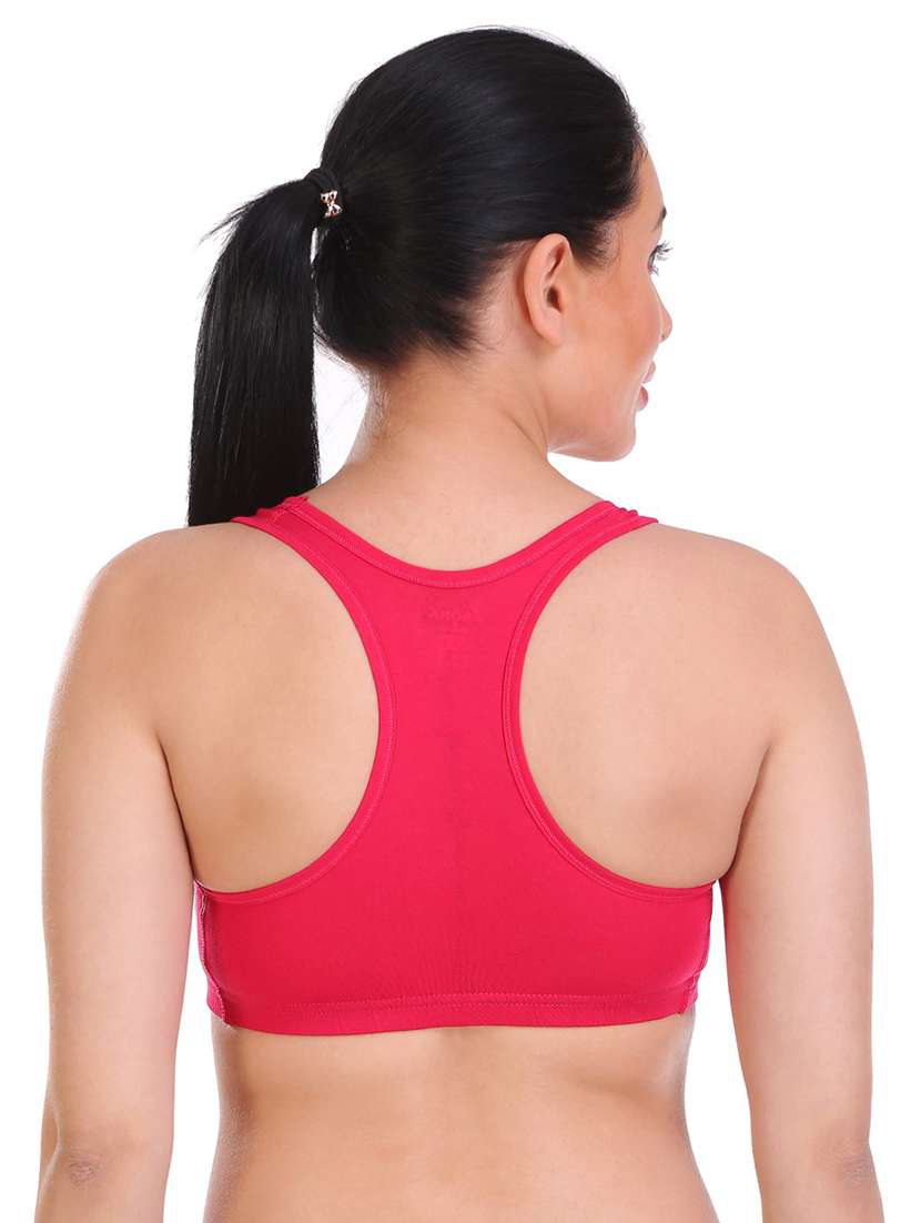 pink cotton blend sports bra - 21141041 -  Standard Image - 3