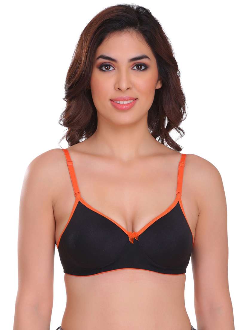 solid cotton blend regular bra
