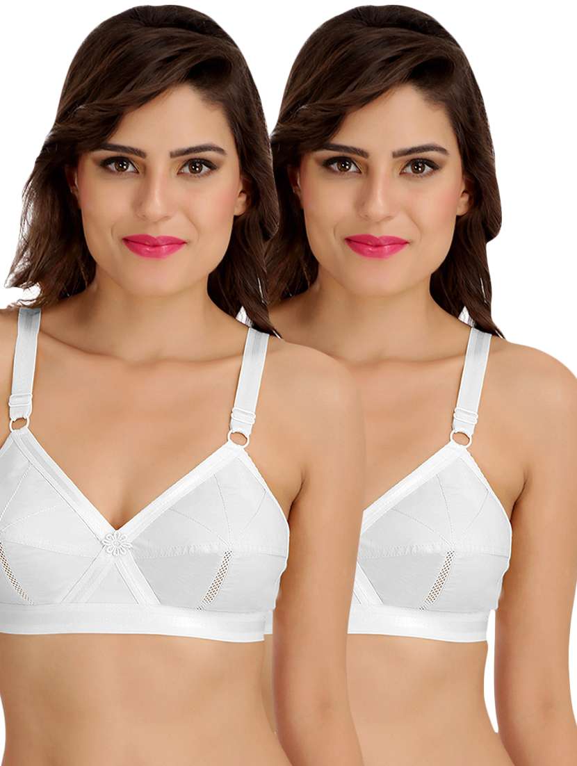 women multicolored solid set of 2 minimizer bra