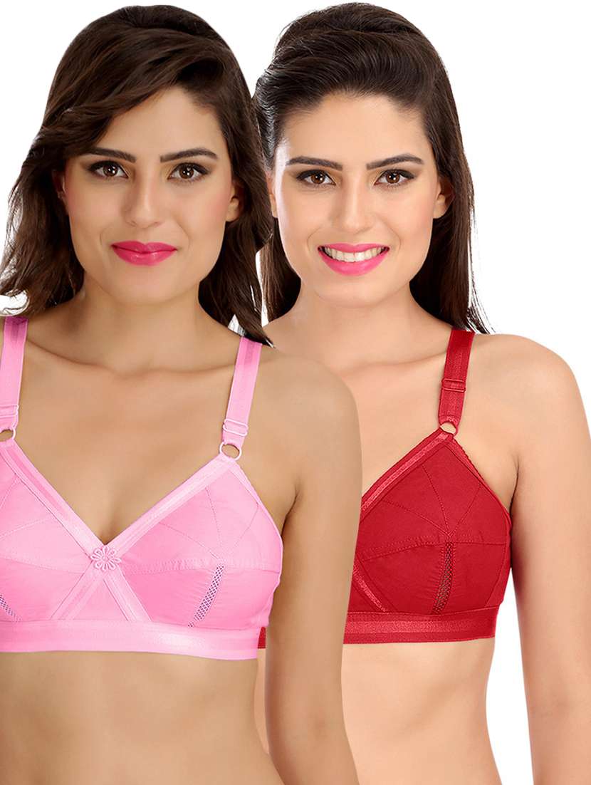 women set of 2 solid regular bra