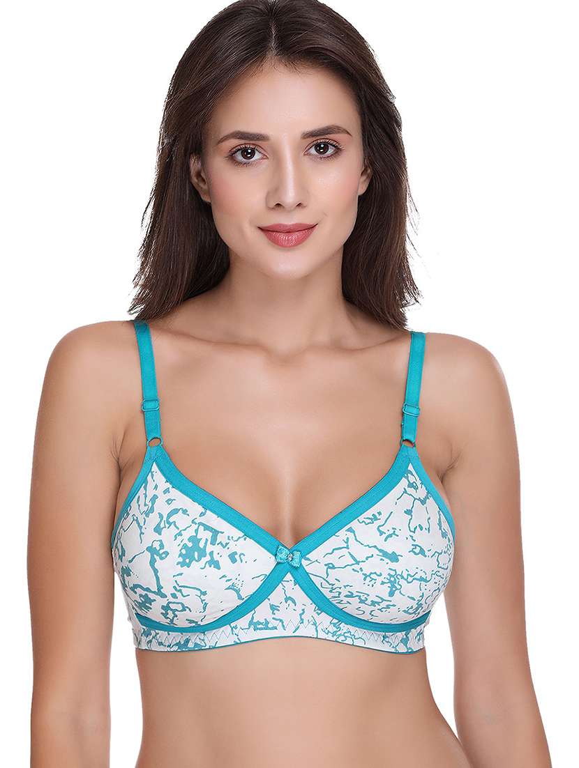 sea green cotton blend t-shirt bra - 21141195 - Zoom Image - 0