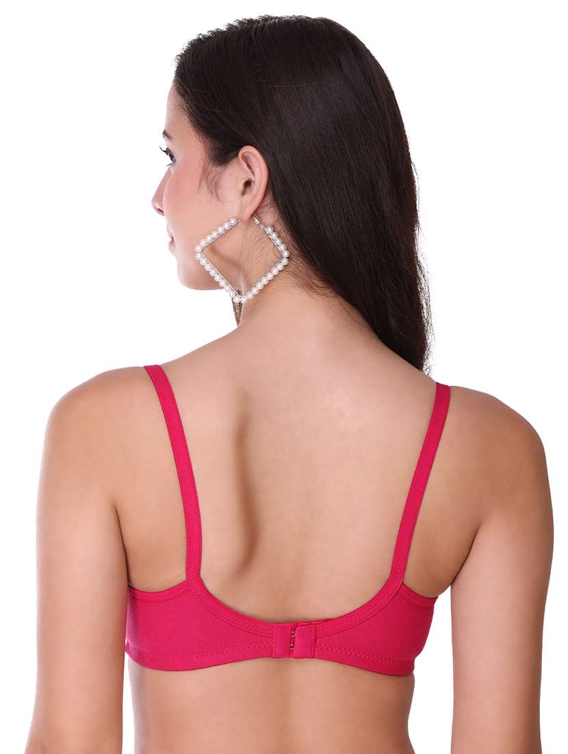 pink cotton blend regular bra - 21141213 -  Standard Image - 3