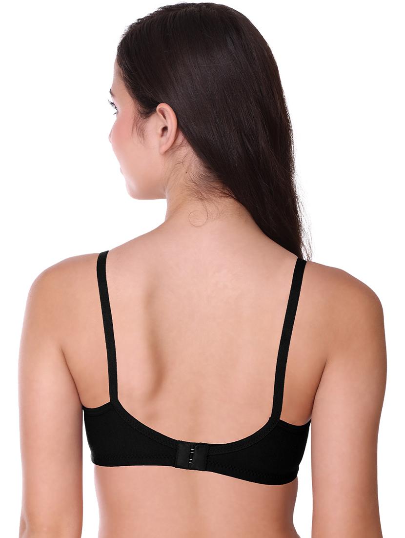 black cotton blend regular bra - 21141215 - Standard Image - 3