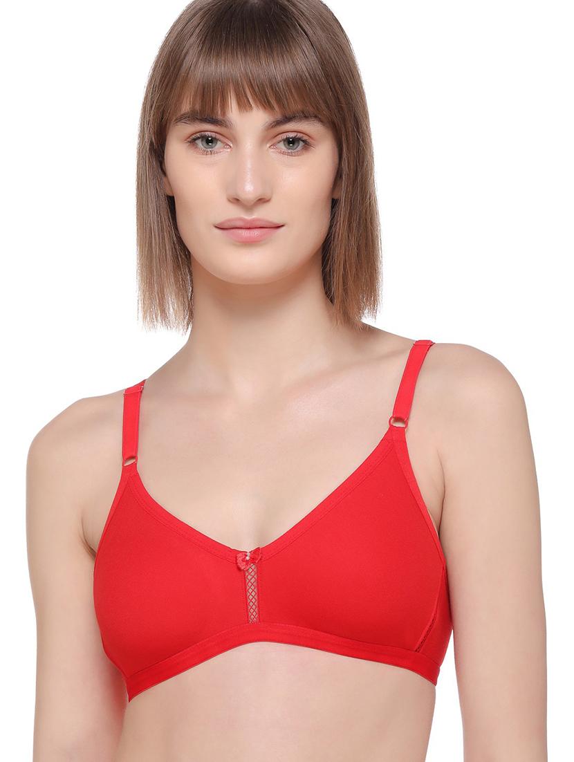 red cotton regular bra - 21141226 - Zoom Image - 0