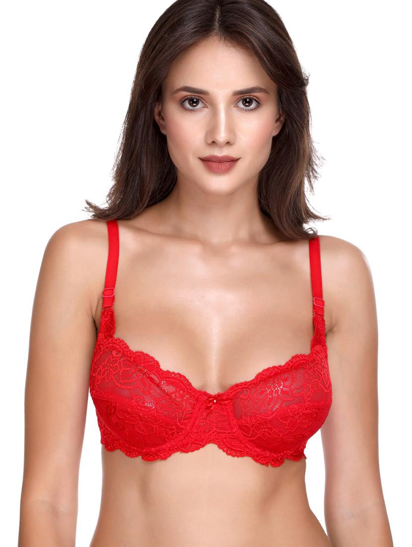 red lace tshirt bra - 21141331 - Zoom Image - 0