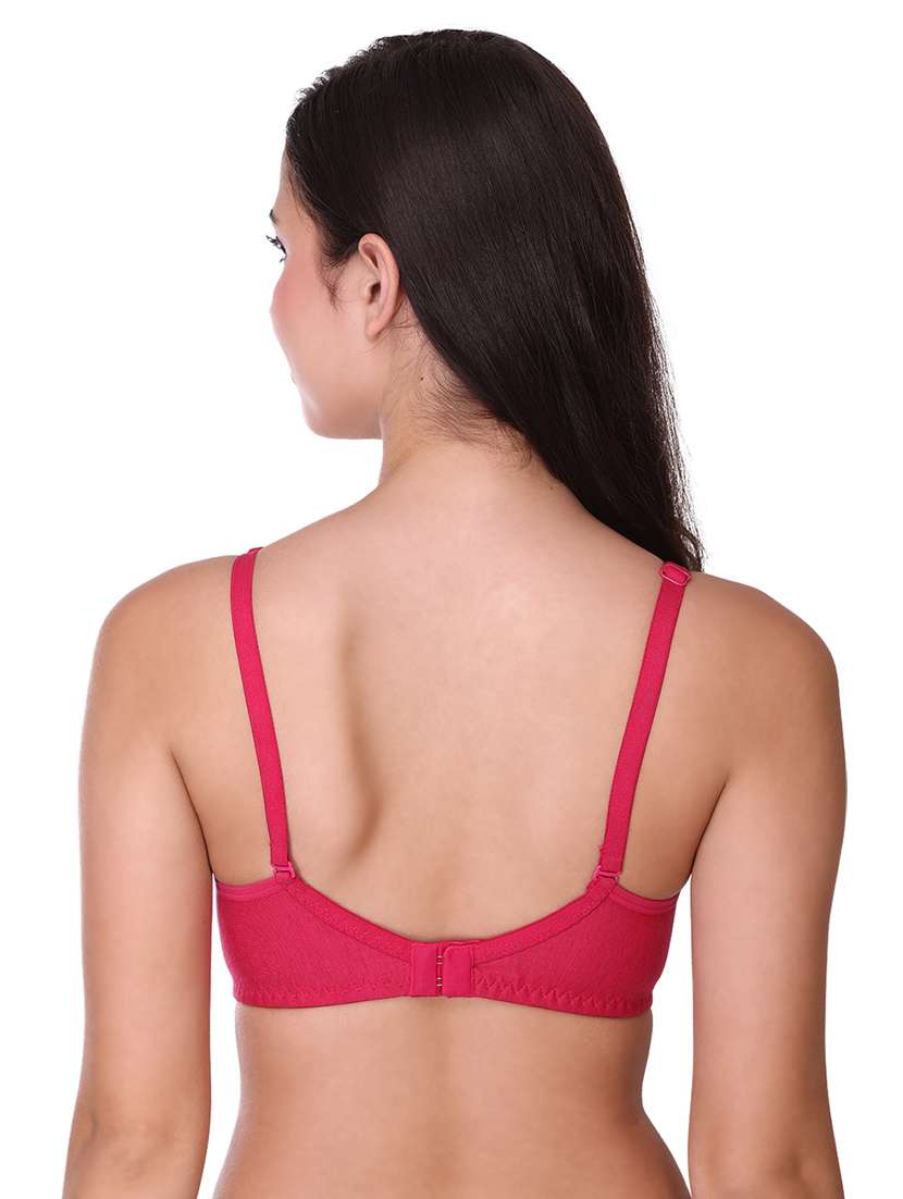 pink cotton blend regular bra - 21141416 -  Standard Image - 3