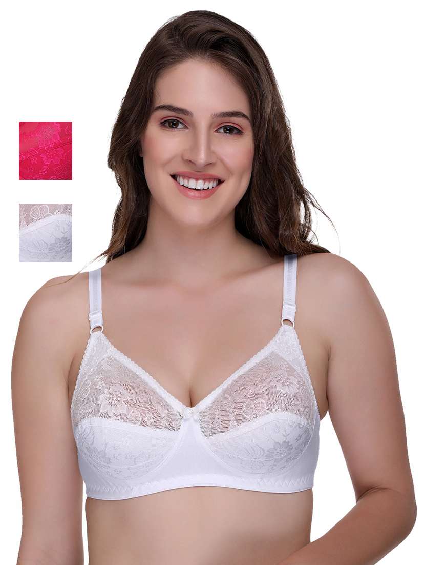 women multicolored self-designed set of 2 regular bra - 21141461 -  Zoom Image - 0