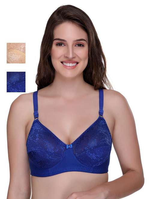 women pack of 2 self-designed regular bra - 21141492 -  Standard Image - 0