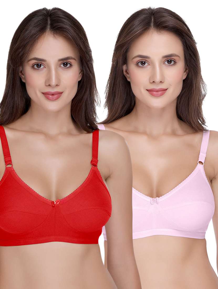 women pack of 2 solid bra