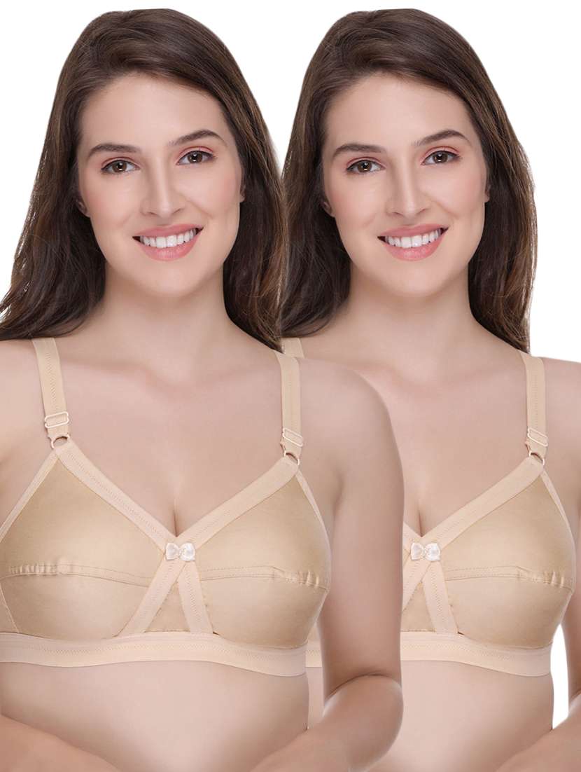 women pack of 2 solid bra