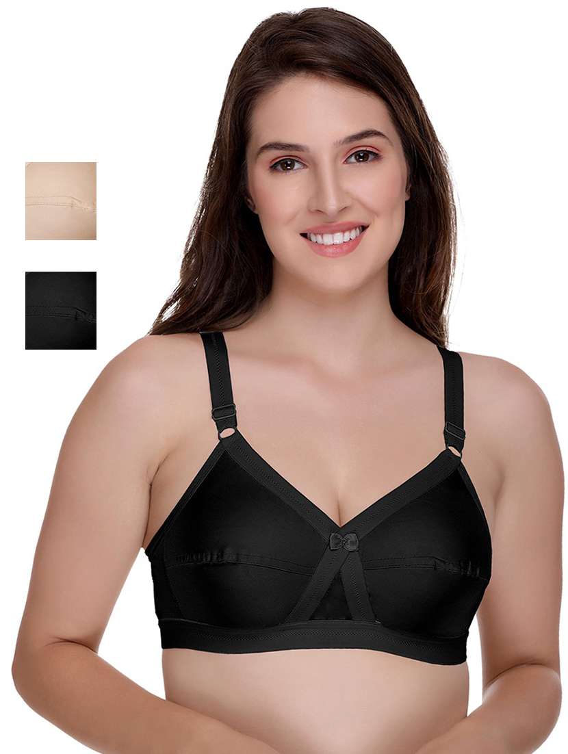 women pack of 2 solid bra