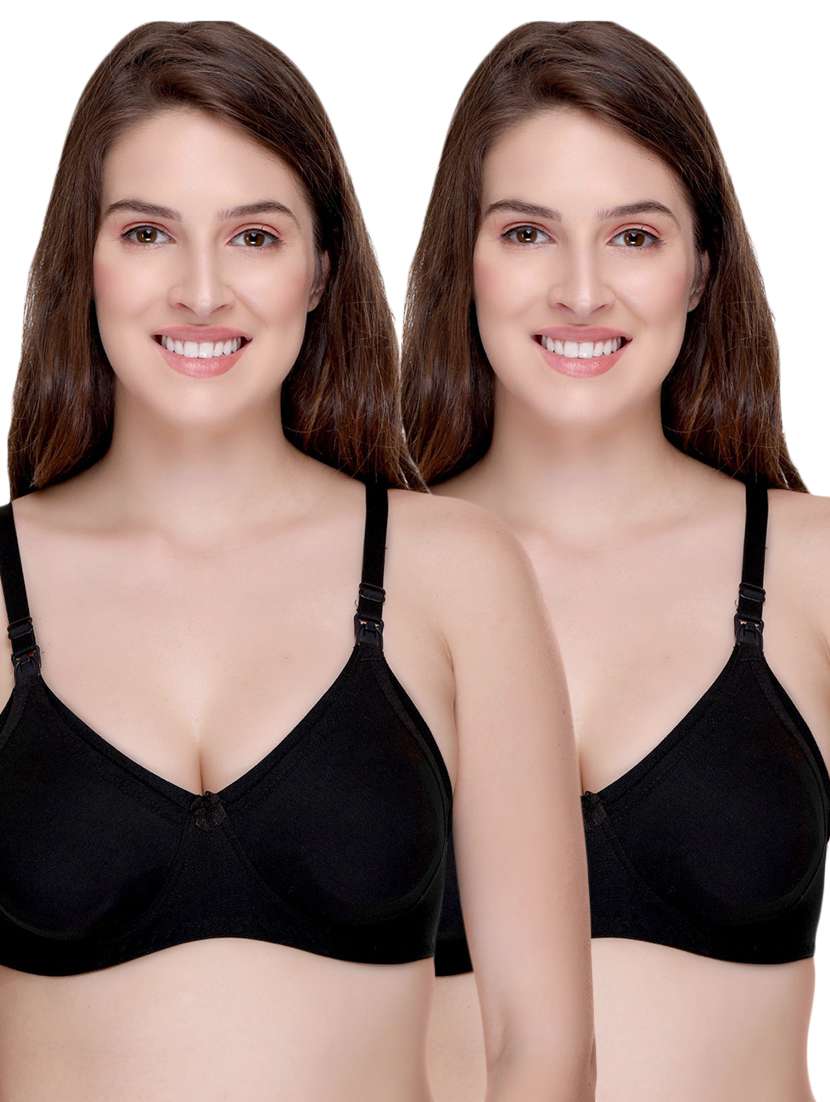 women pack of 2 solid bra