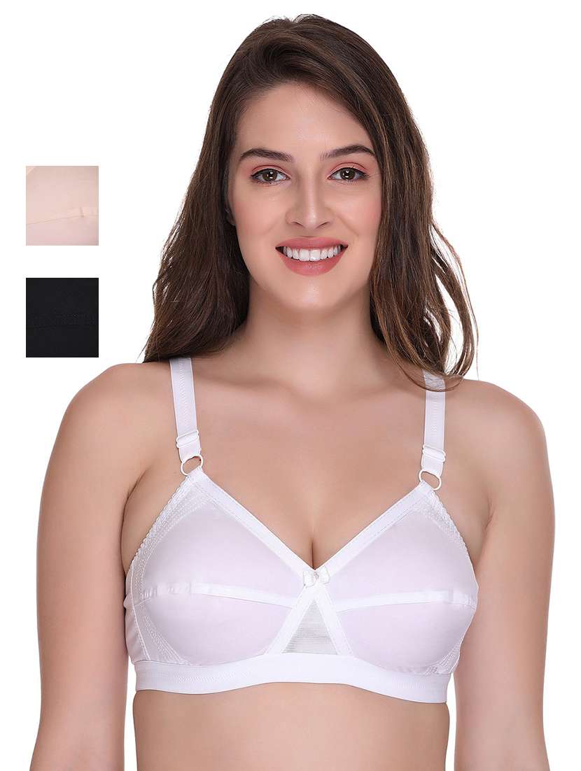 women pack of 2 solid bra