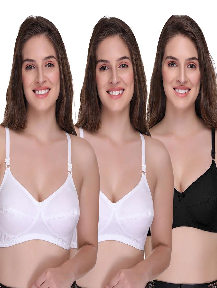 pack of 3 solid bras 