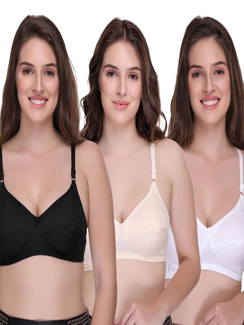 pack of 3 solid bras 