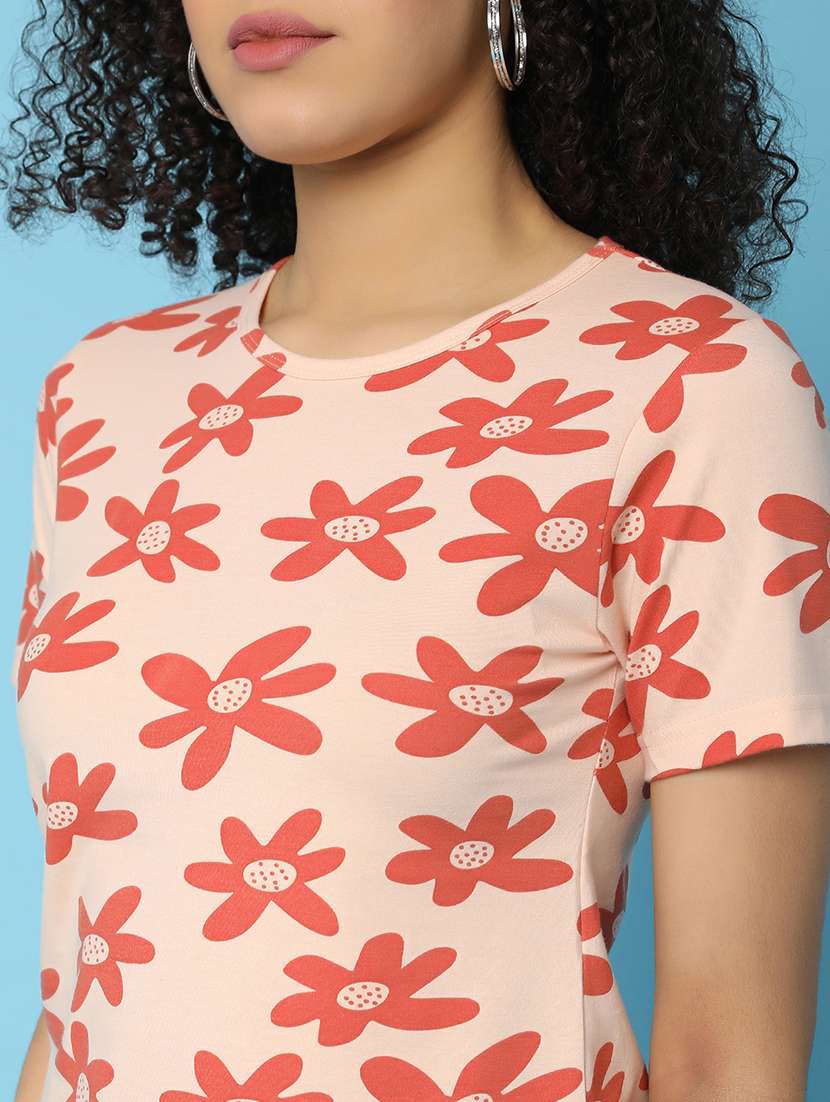 women all over print short sleeves crop t-shirt - 21142394 - Standard Image - 8