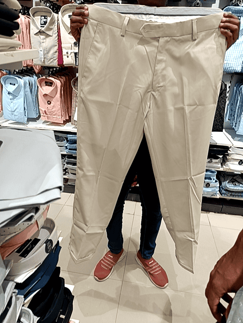 cream poly viscose formal trousers - 21142416 - Standard Image - 0