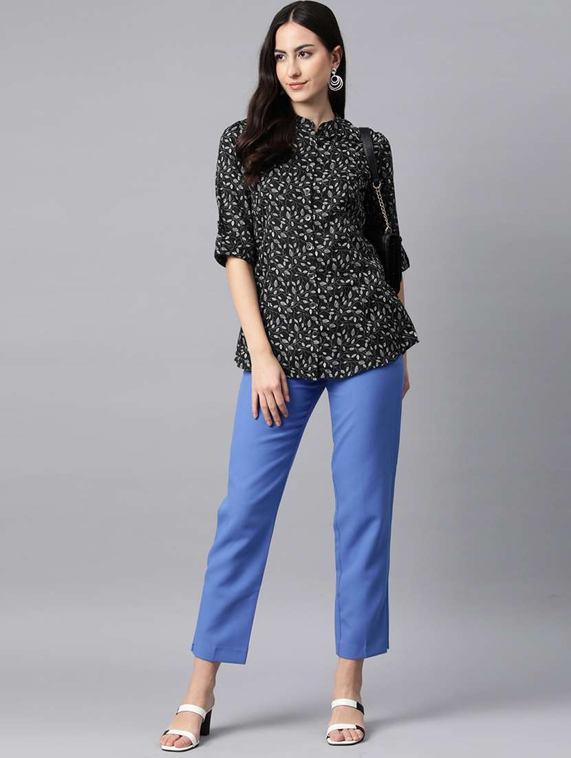 black printed shirt style top - 21142503 -  Standard Image - 3