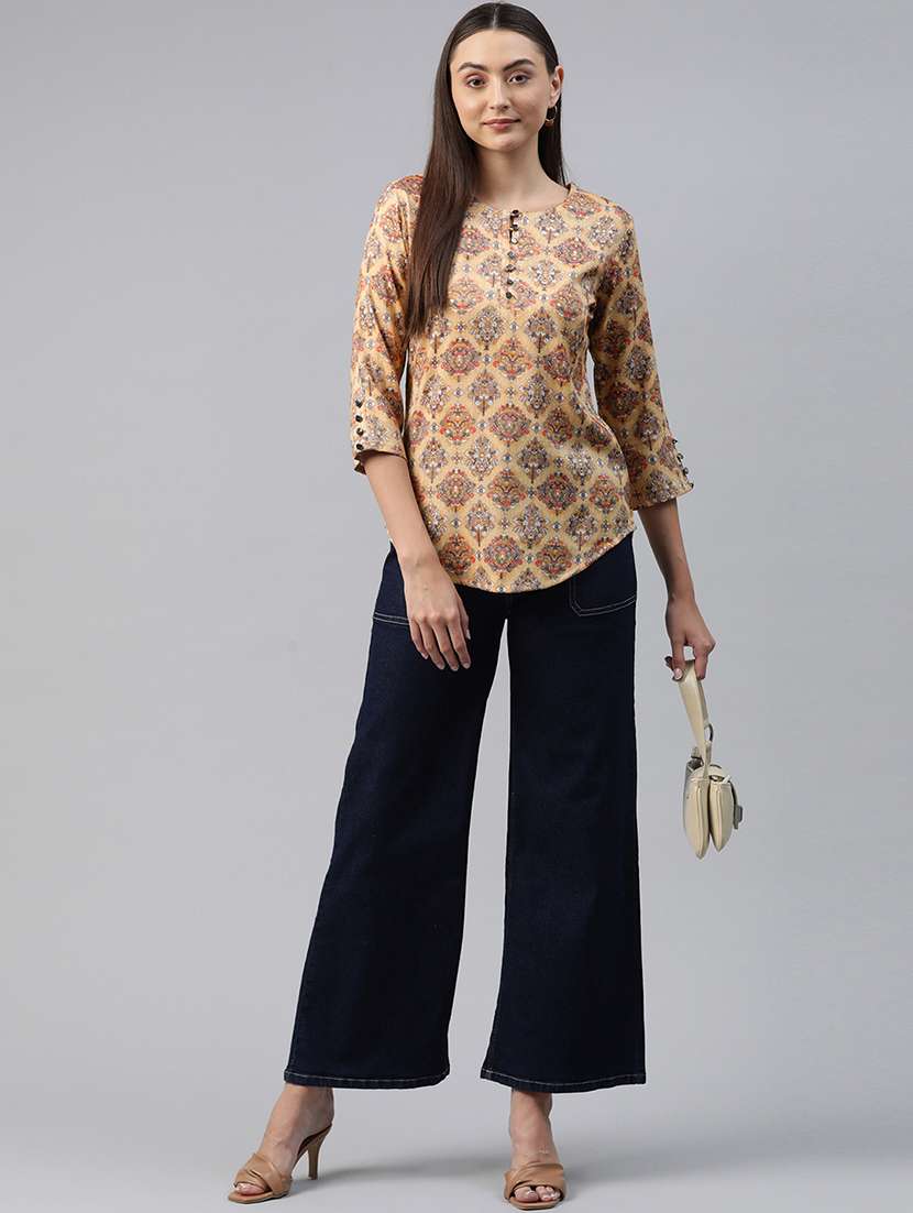 orange floral printed top - 21142504 -  Standard Image - 3