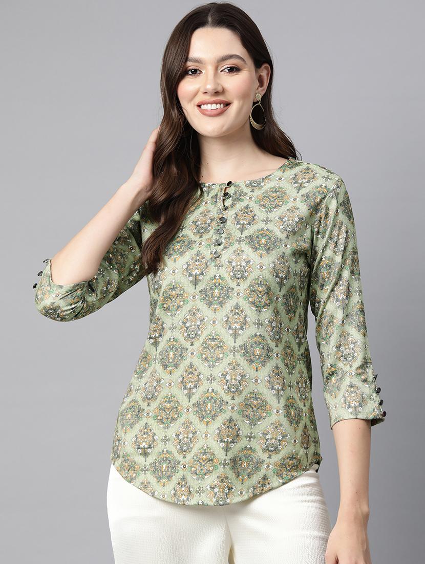 green floral printed top - 21142505 -  Zoom Image - 0