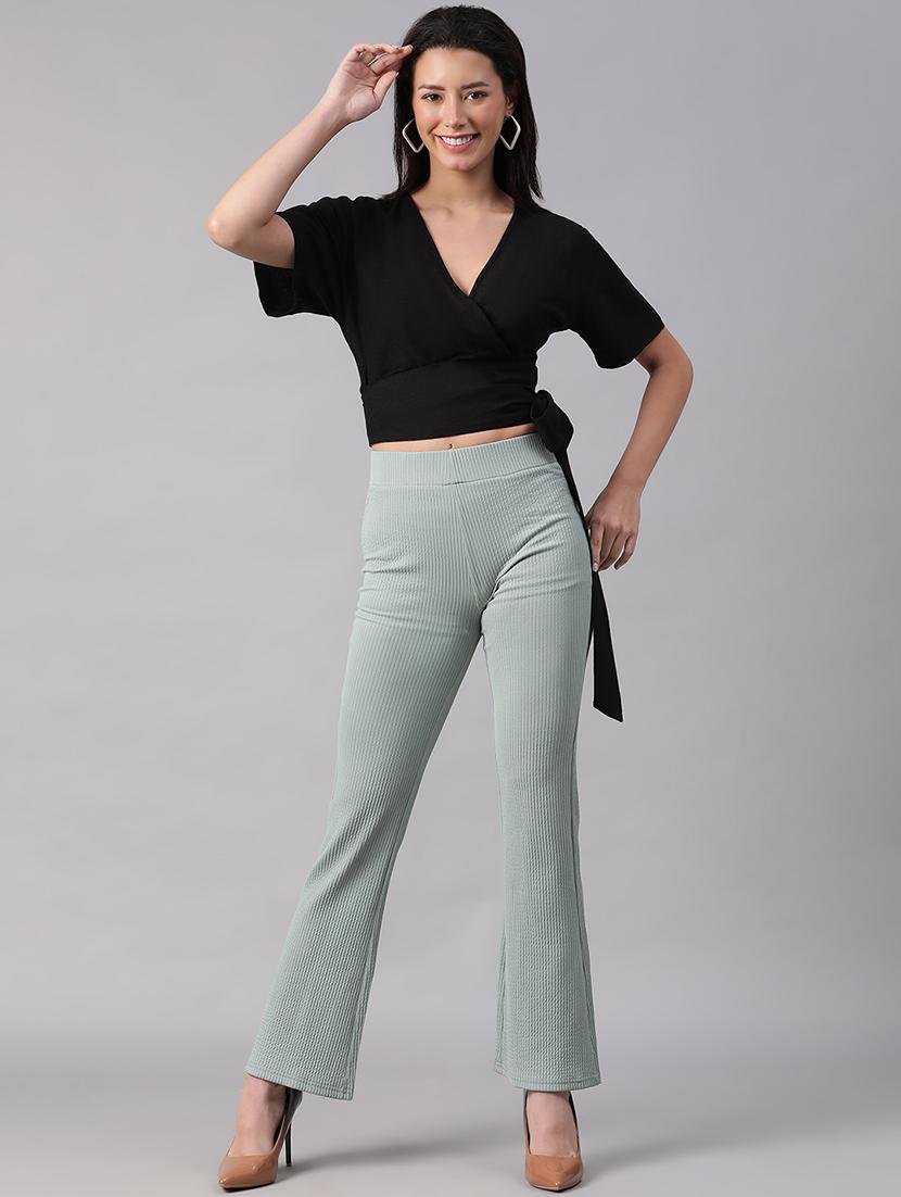 solid black casual crop top - 21142564 - Standard Image - 3