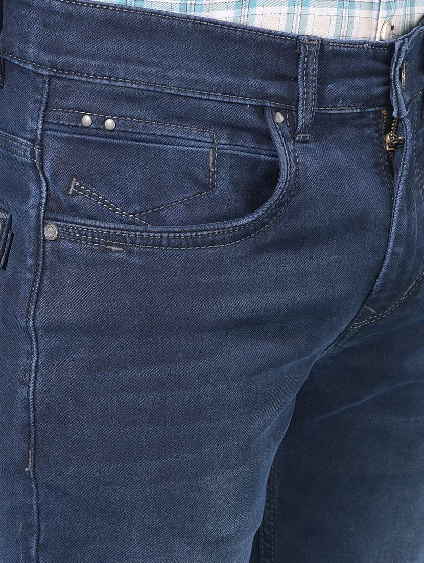 solid blue slim fit jeans - 21142623 -  Standard Image - 5