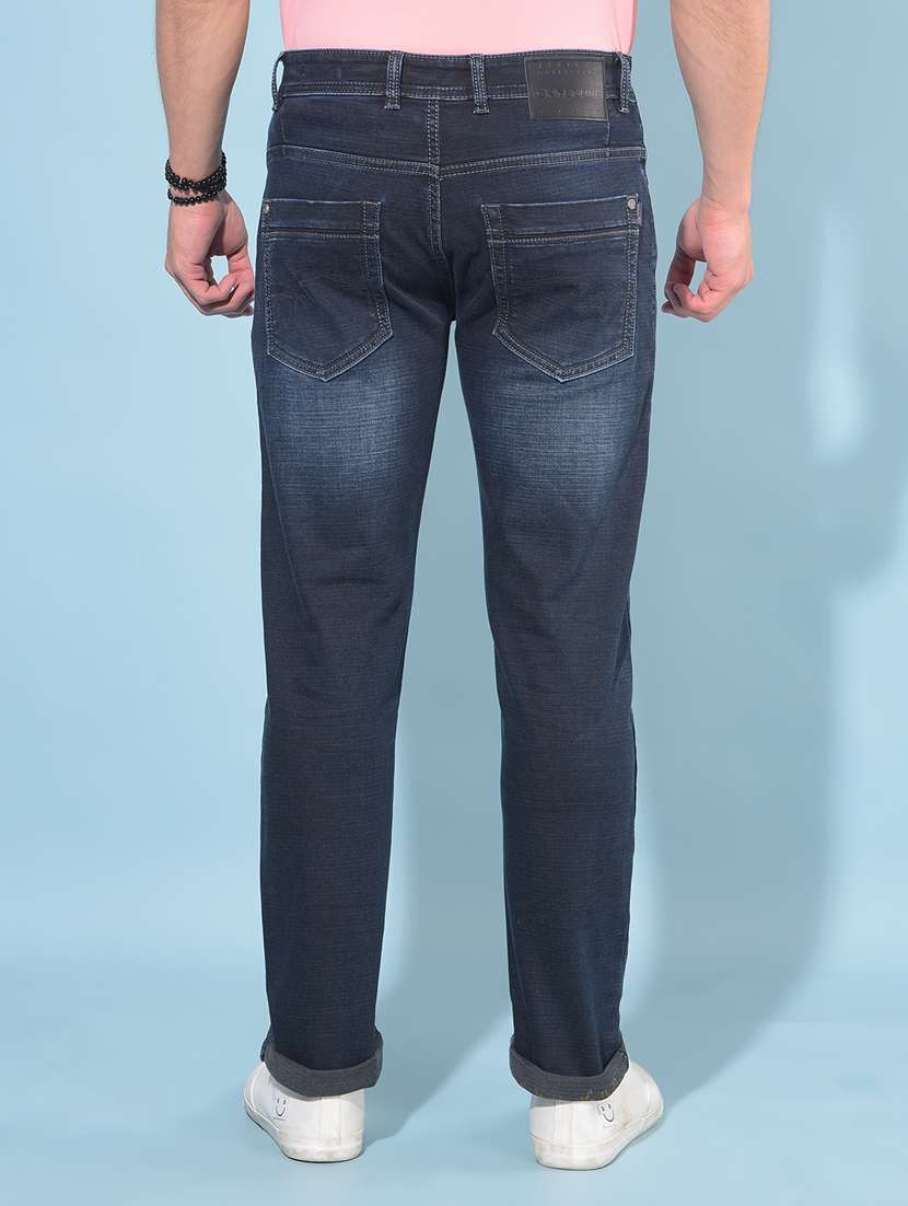 solid blue slim fit jeans - 21142626 -  Standard Image - 3