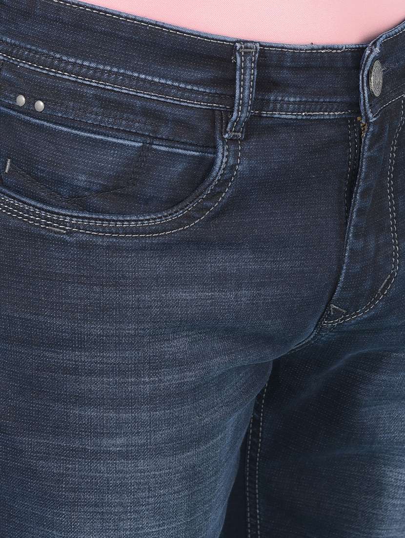 solid blue slim fit jeans - 21142626 -  Standard Image - 5