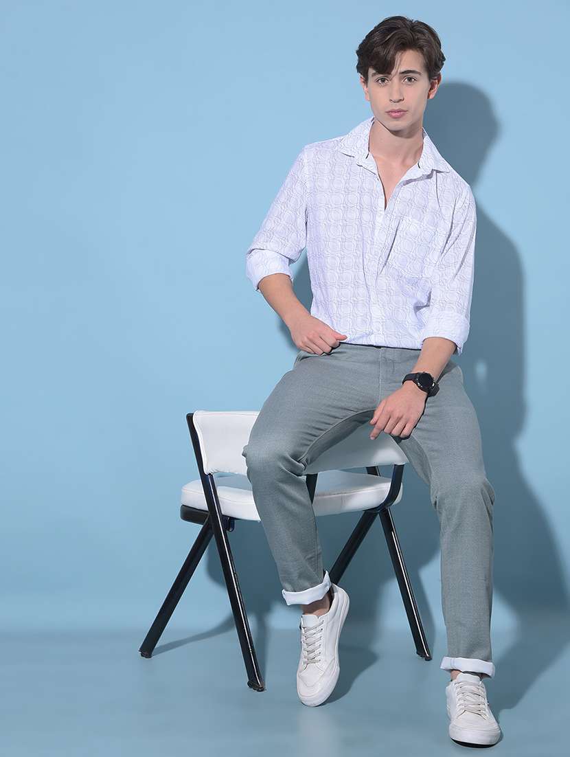 men collared long sleeve casual shirt - 21142647 -  Standard Image - 3