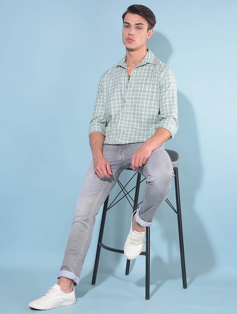 men collared long sleeve casual shirt - 21142672 - Standard Image - 3
