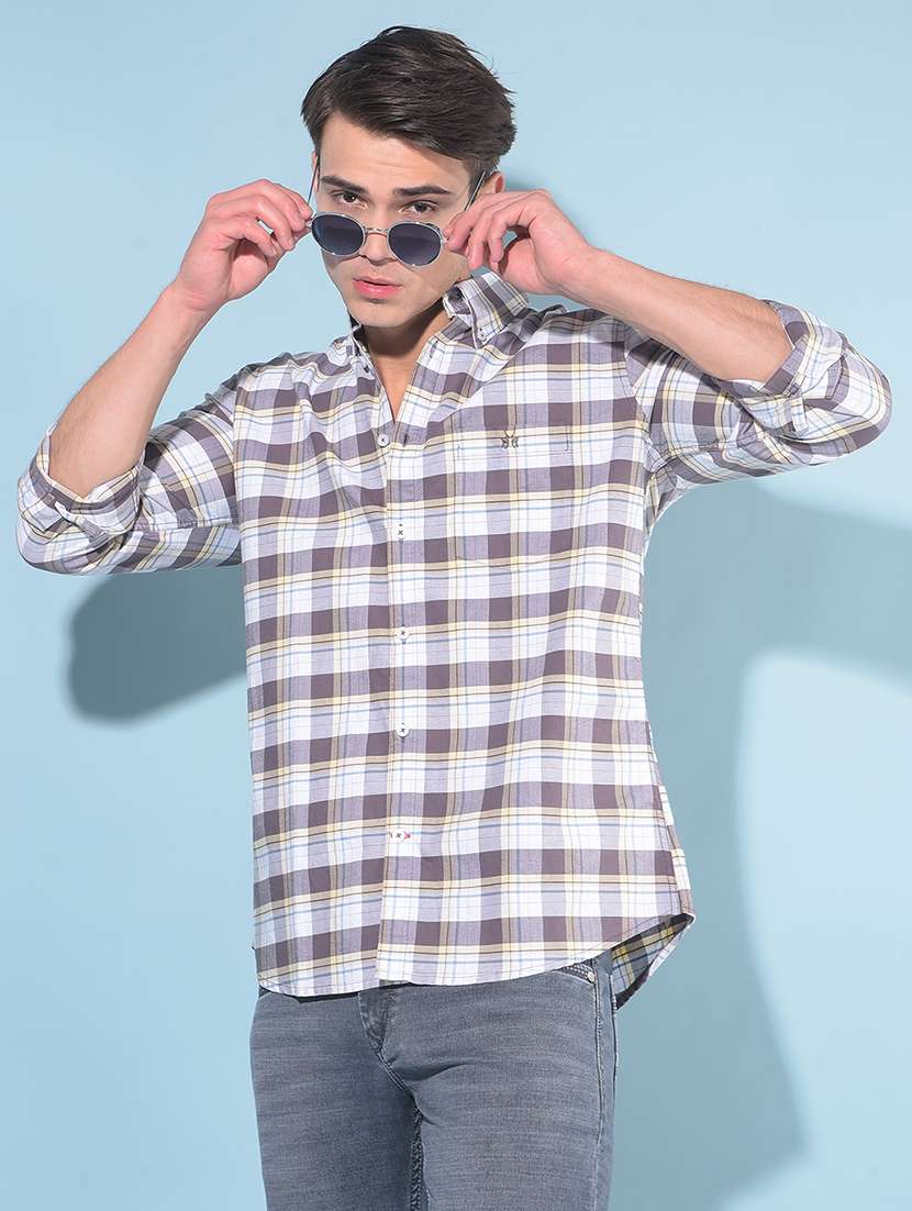 men collared long sleeve casual shirt