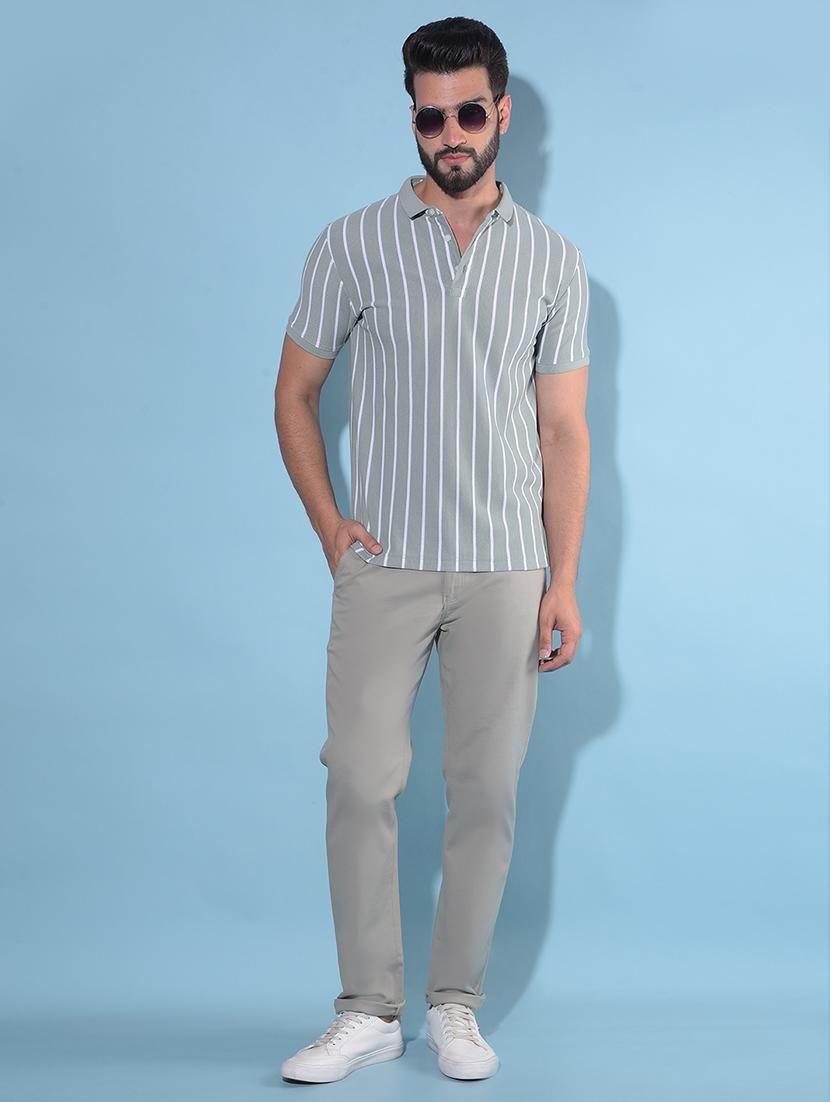 solid grey casual chinos trouser - 21142728 - Standard Image - 3