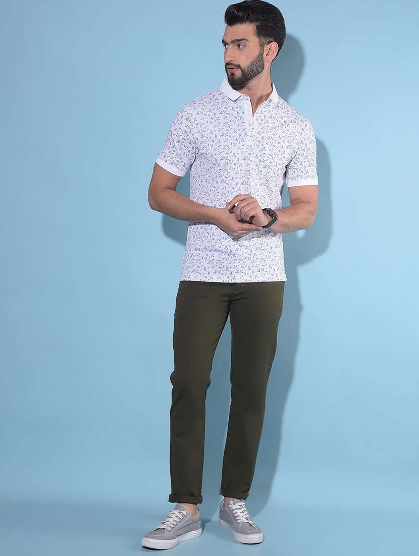 crimsoune club men's grey floral print polo t-shirt - 21142758 -  Standard Image - 3