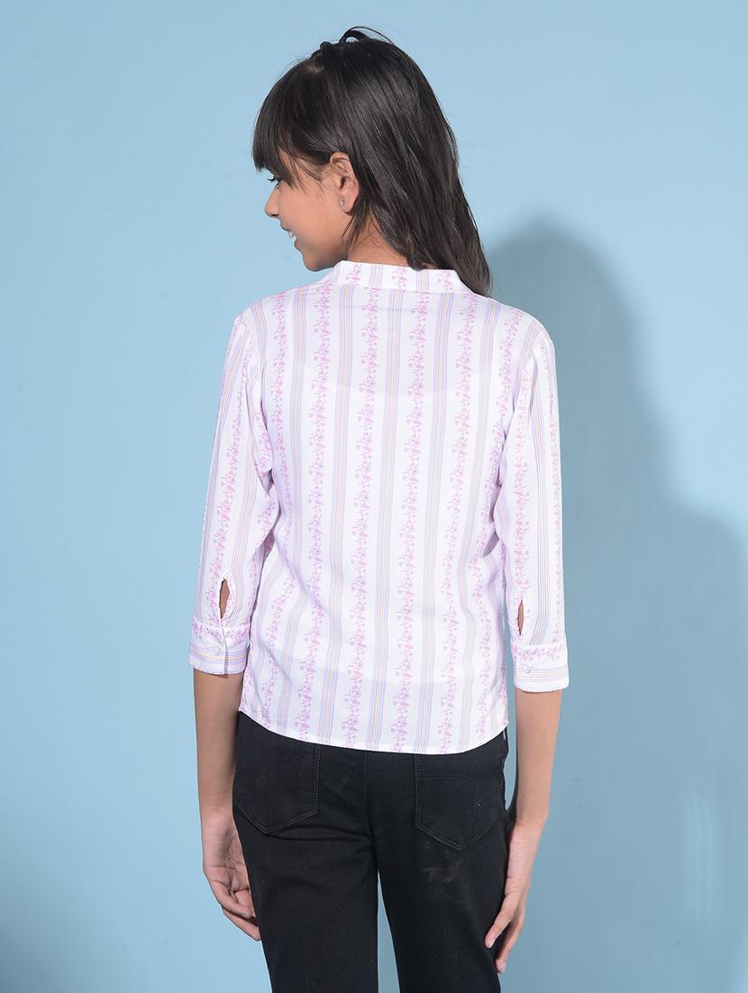 white printed casual top - 21142793 - Standard Image - 3