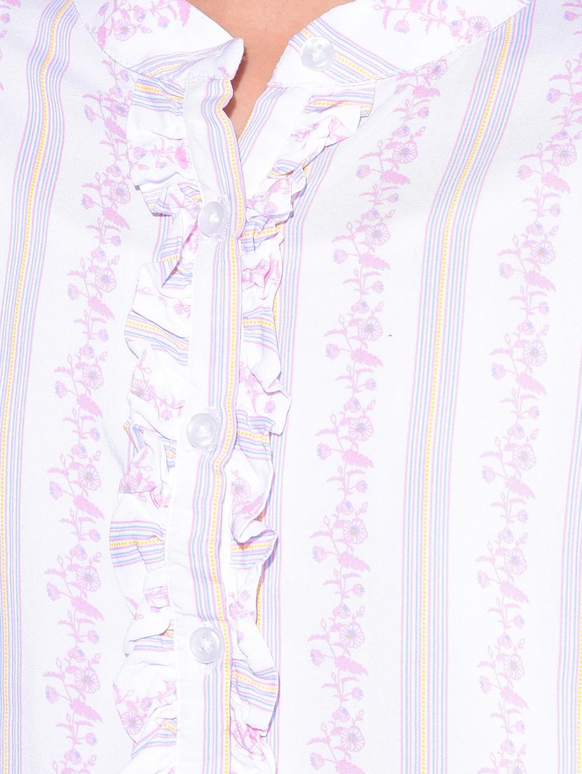 white printed casual top - 21142793 - Standard Image - 5
