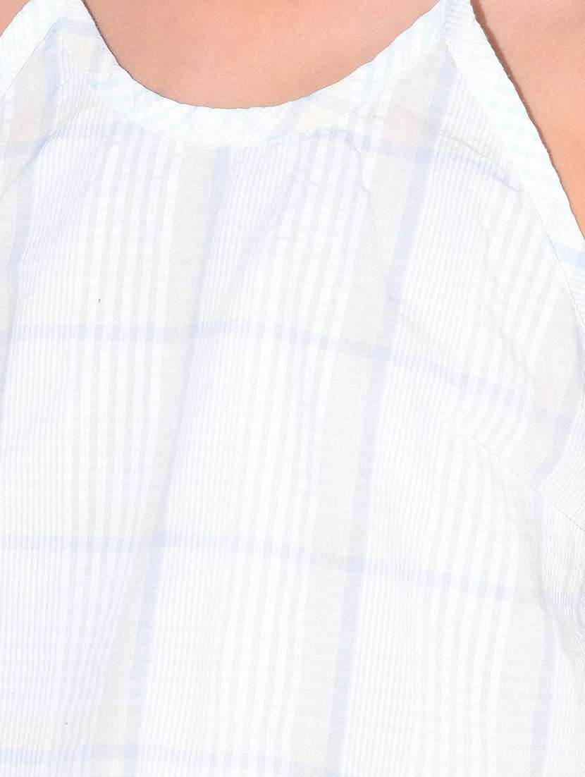 white checked printed top - 21142802 -  Standard Image - 5