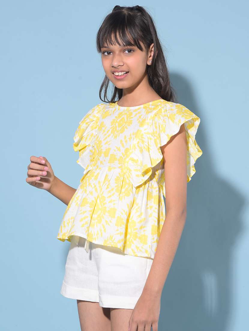 white floral printed top 