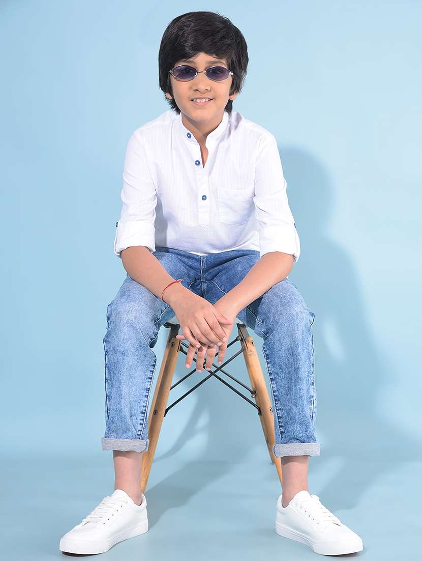 white self design kurta  - 21142826 -  Standard Image - 3