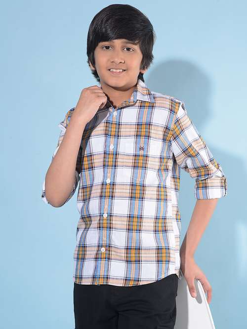 boys checkered cotton shirt - 21142829 - Standard Image - 0