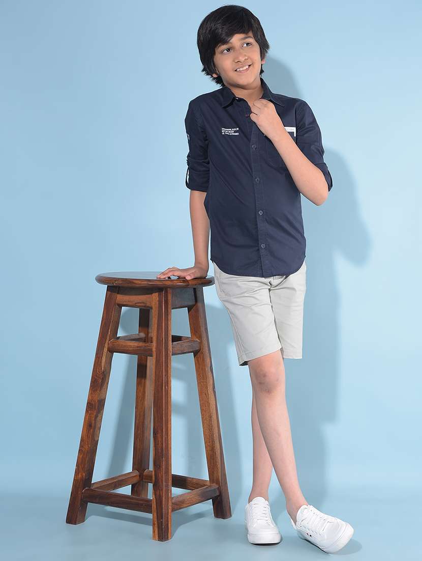navy blue cotton shirt - 21142833 -  Standard Image - 3