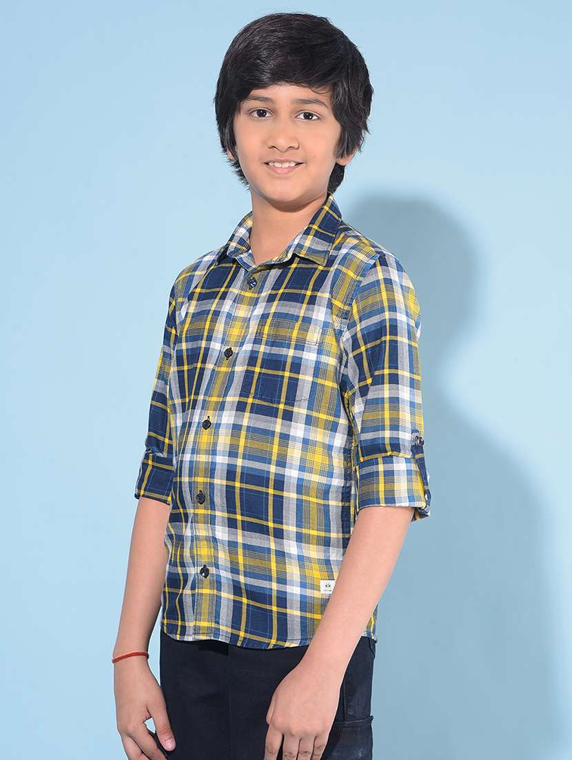 boys checkered cotton shirt