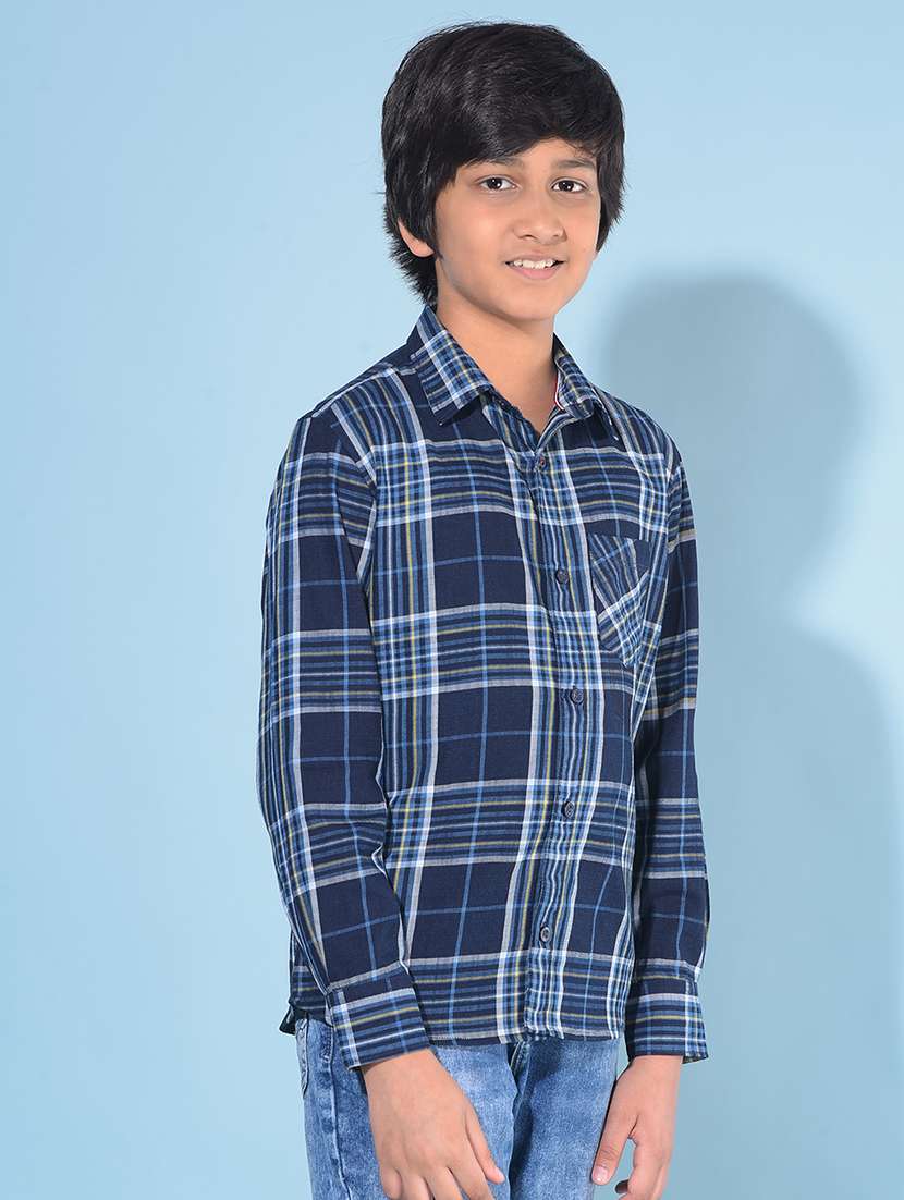 boys checkered cotton shirt