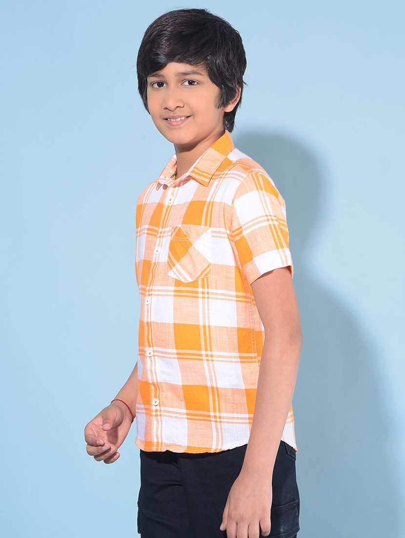 boys checkered cotton shirt