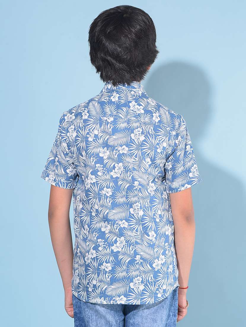 blue linen blend shirt - 21142862 -  Standard Image - 3