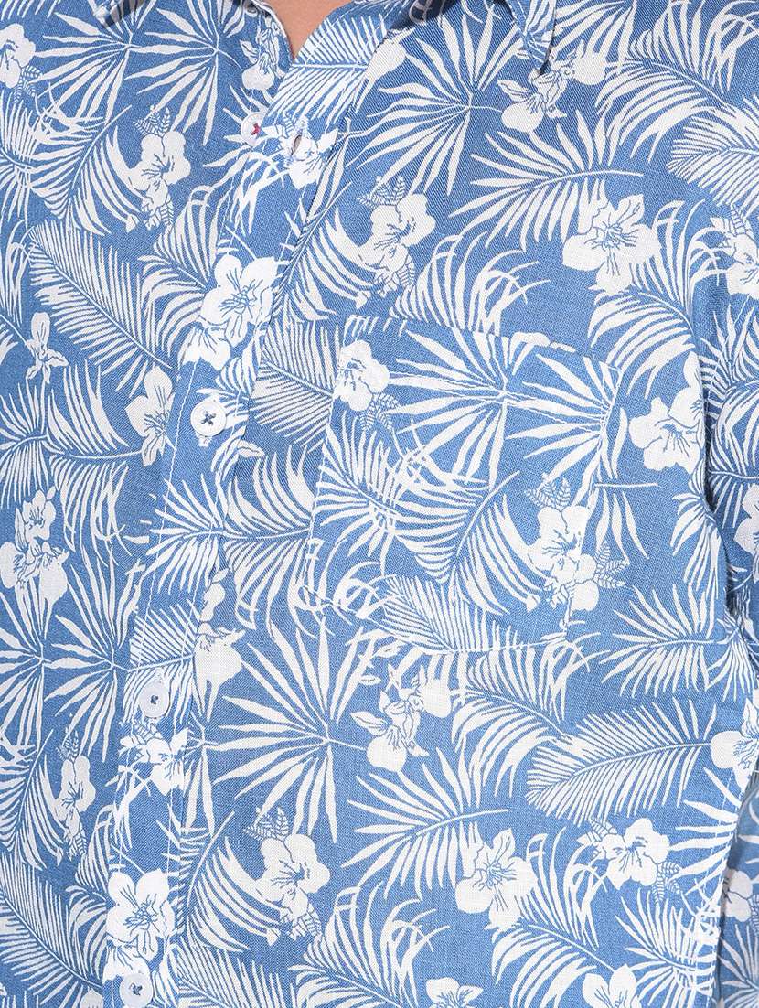 blue linen blend shirt - 21142862 -  Standard Image - 5